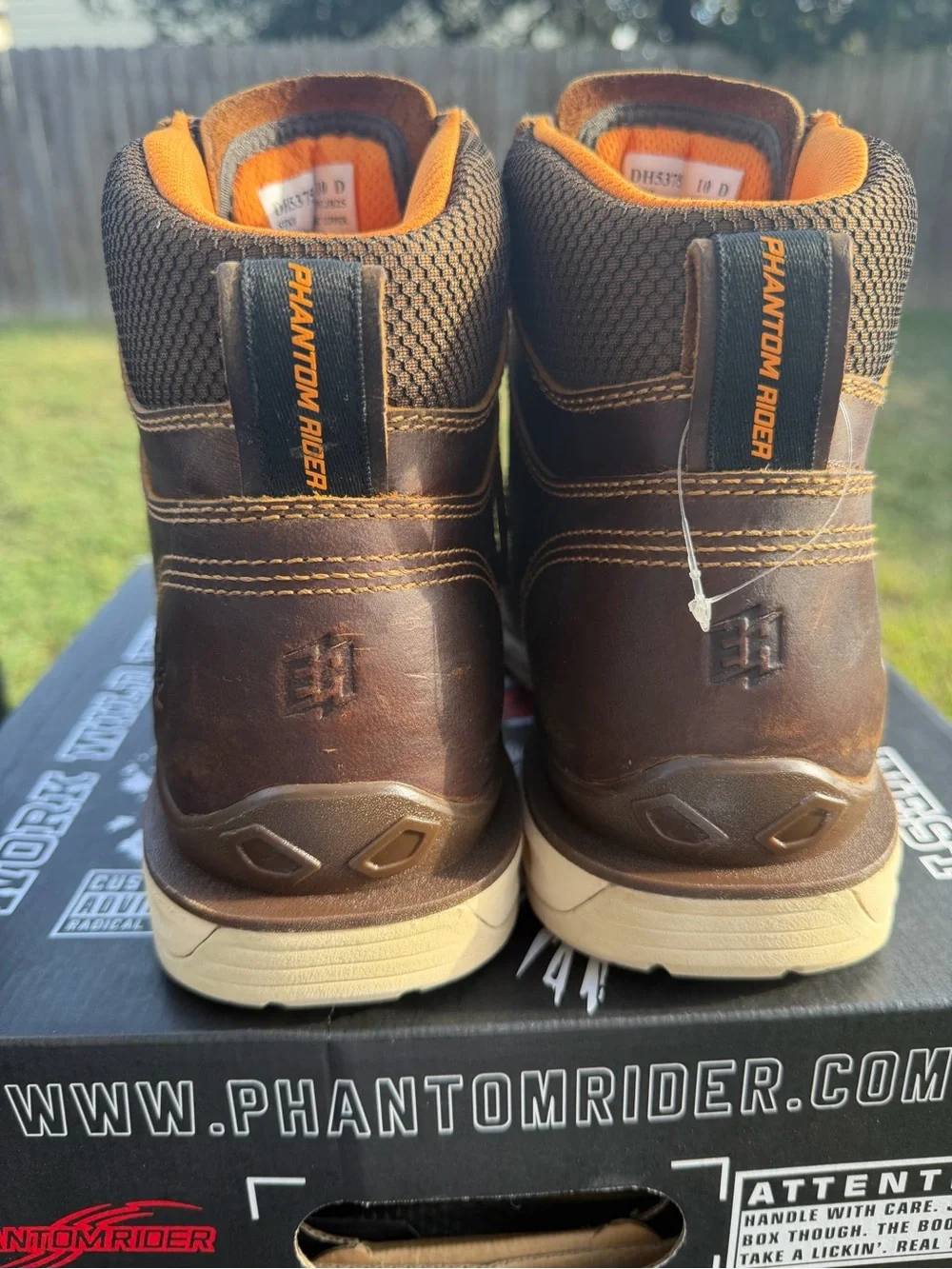 Phantom Rider DH5375 Men’s Brown Leather Work Boots Size 10D